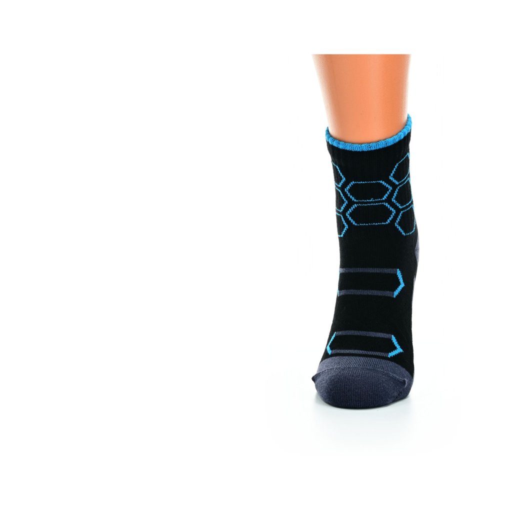 Footic Sport Hexagon Kids BF Black Turquoise Barfußsocken, 1 Paar