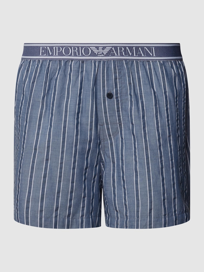 Boxershorts mit Label-Print in blau