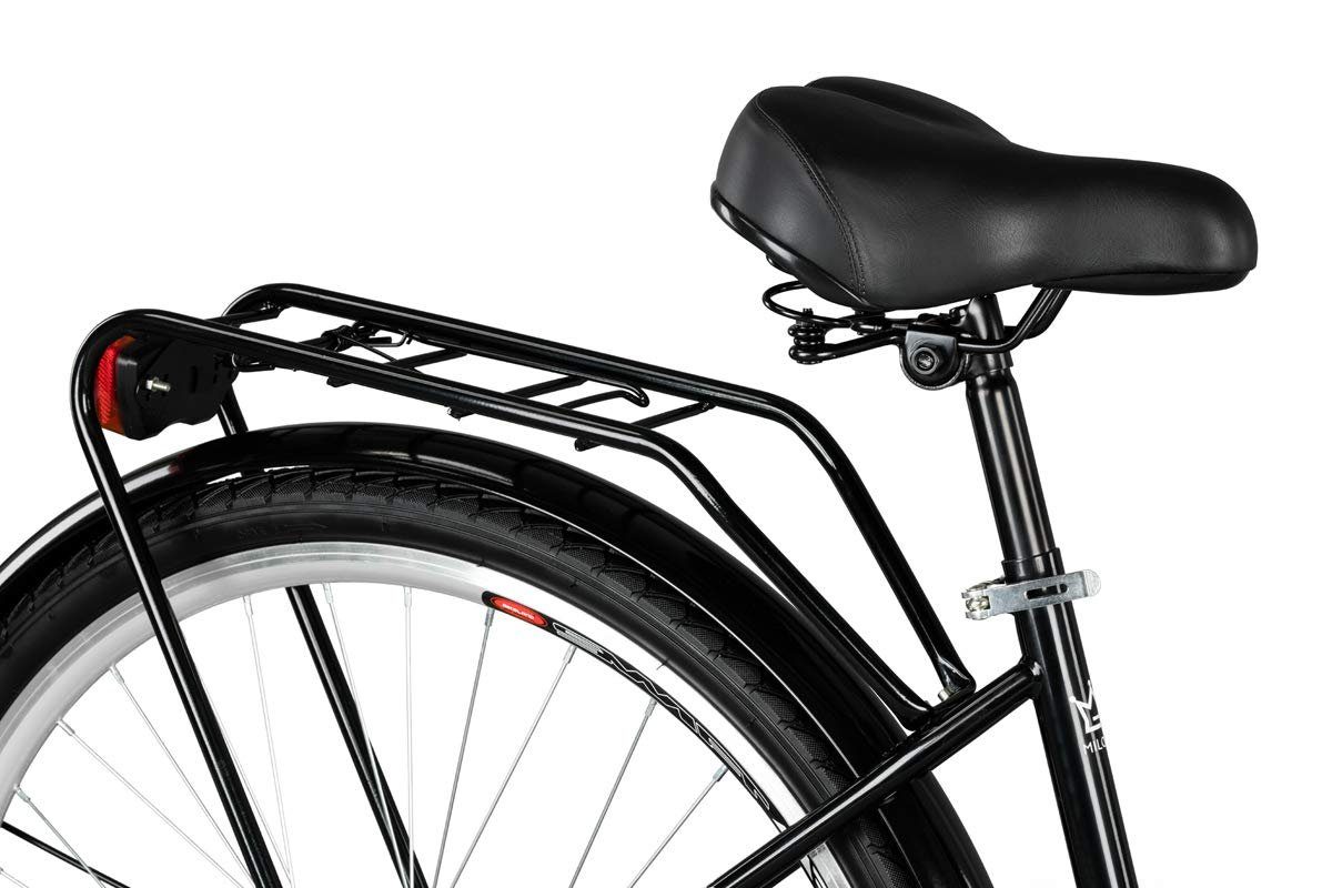 MILORD BIKES Cityrad Milord City Fahrrad Korb Damenfahrrad, 28/26 Zoll, Schwarz, 1-Gang, 1 Gang