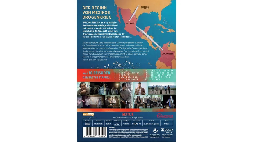NARCOS: MEXICO - Staffel 1  [4 DVDs]
