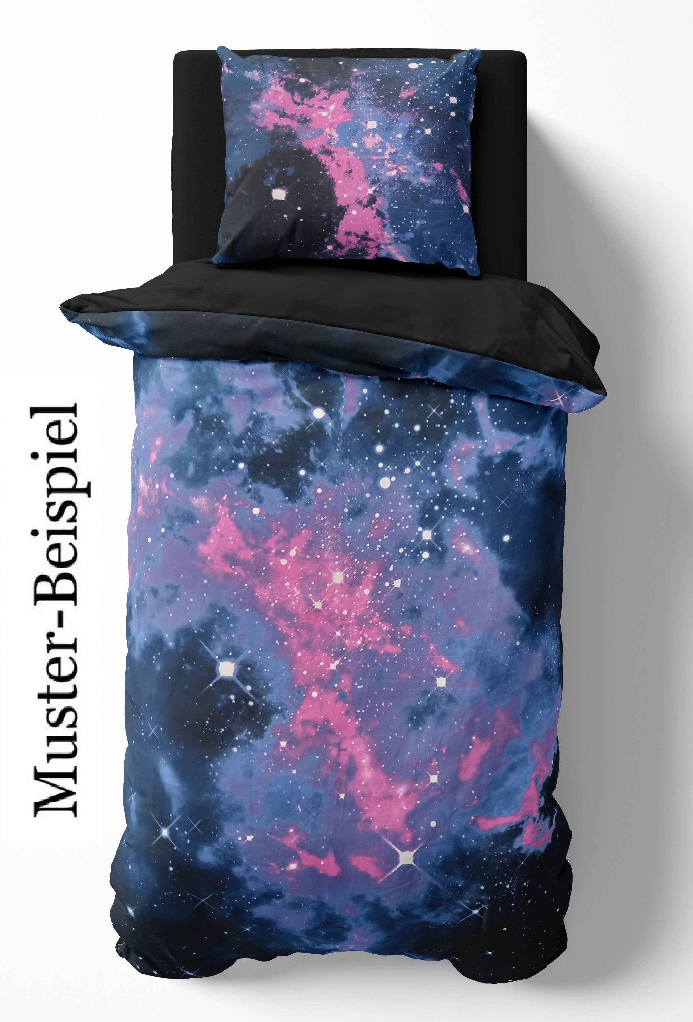 Bettwäsche Weltall, One Home, Mikrofaser, 2 teilig, Galaxie und Sterne