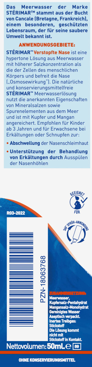 Nasenspray & Spülung 2in1, verstopfte Nase, 50 ml