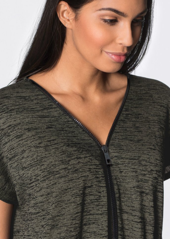 Oversize-Shirt mit Reißverschluss