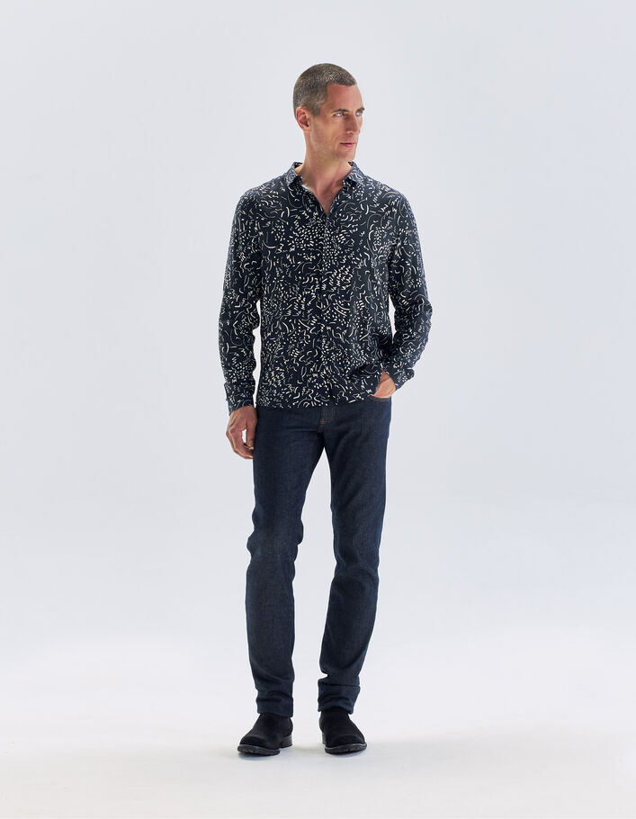 Chemise REGULAR marine LENZING™ ECOVERO™ imprimé graffiti Homme