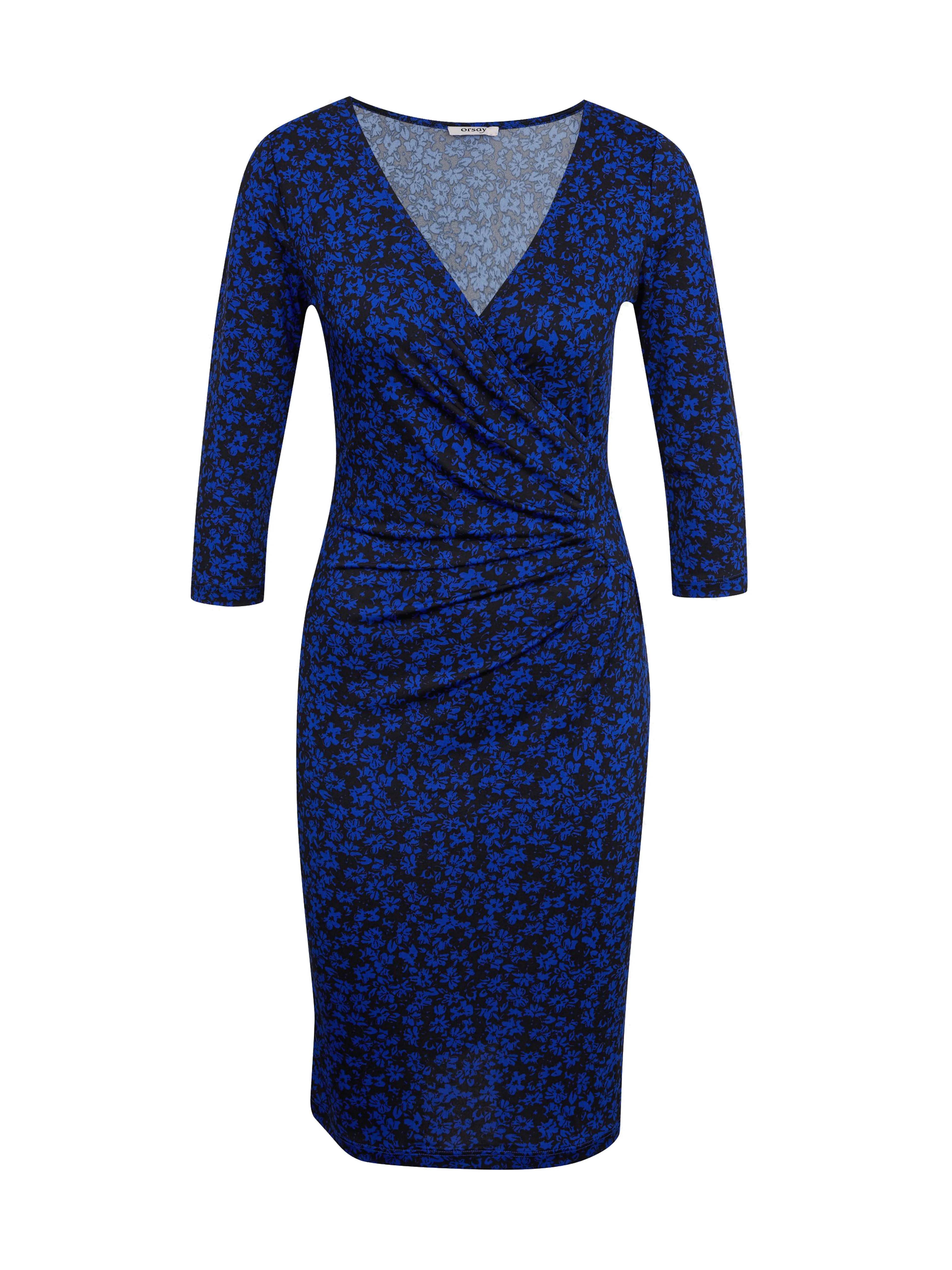 Schwarz-blaues Damen-Blumenkleid ORSAY