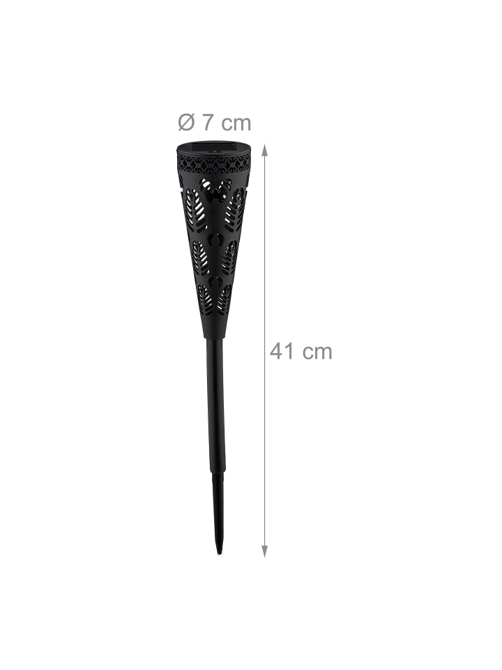 relaxdays 12 x Solarlampe in Schwarz günstig kaufen onesize