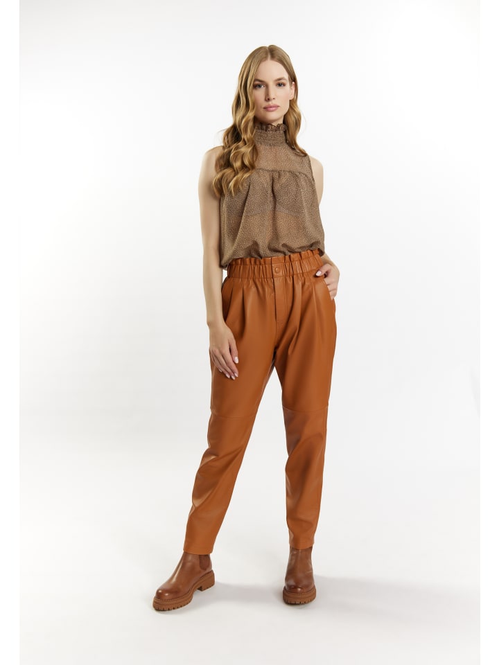 DreiMaster Vintage Lederhose in Cognac günstig kaufen