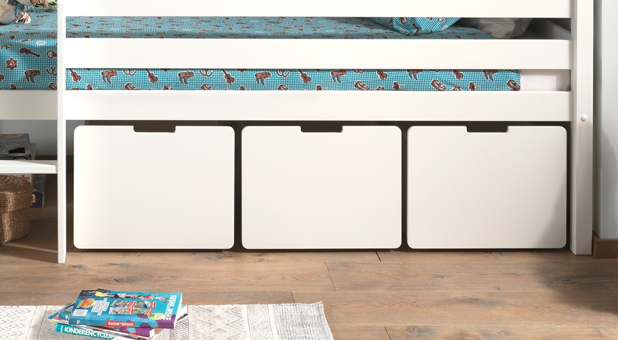 VIPACK Schubladen-Set, best. aus 3 Schubkästen auf Rollen, MDF weiß lackiert