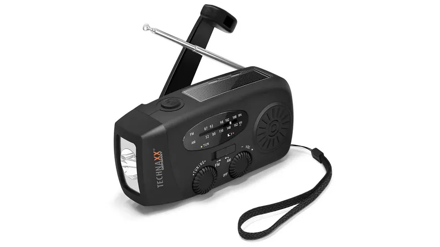 Technaxx Handkurbel- und Solarradio TX-238 schwarz