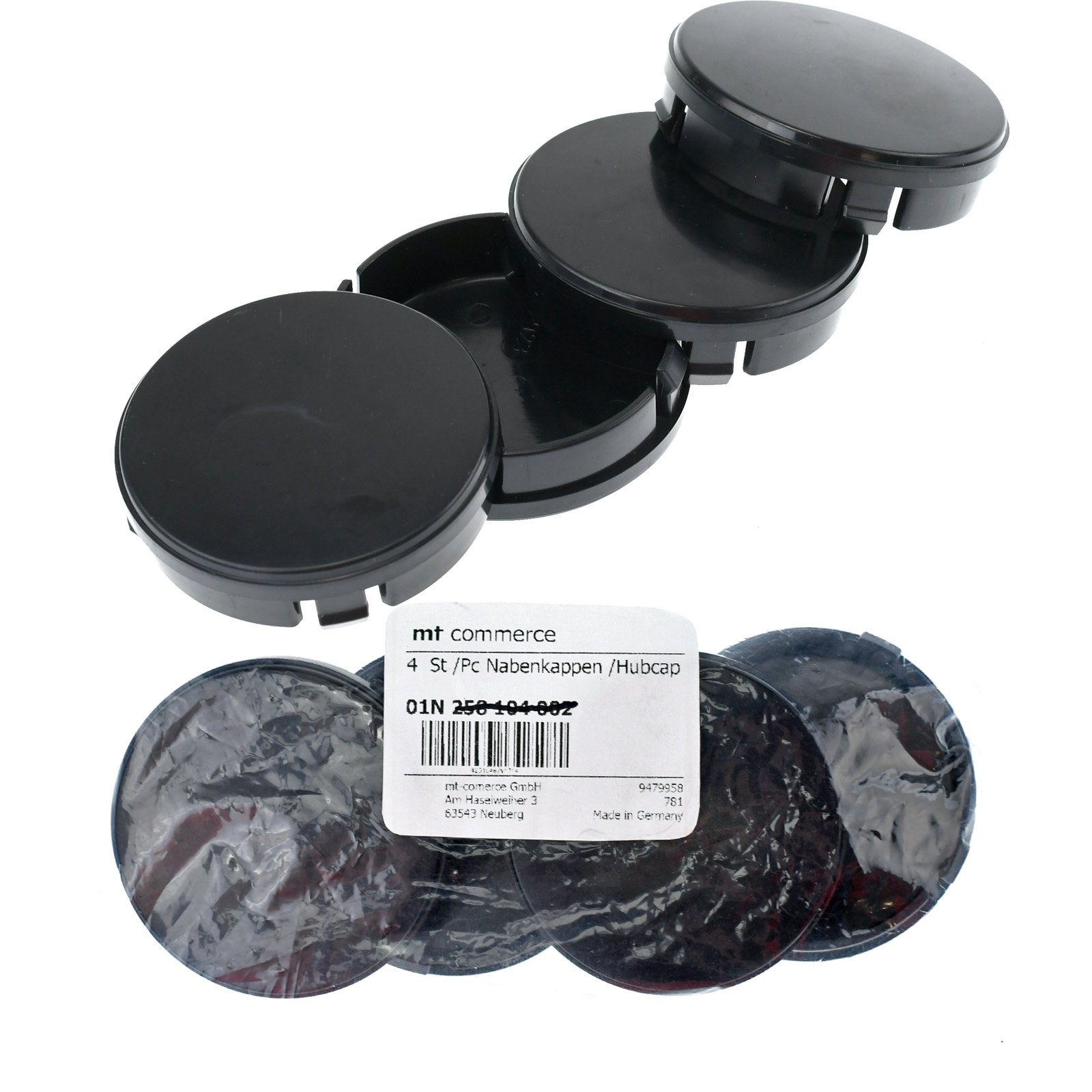 RKC Radkappe 4x 64mm Nabenkappen Radnaben Kappen Schwarz Gewölbt für VOLVO
