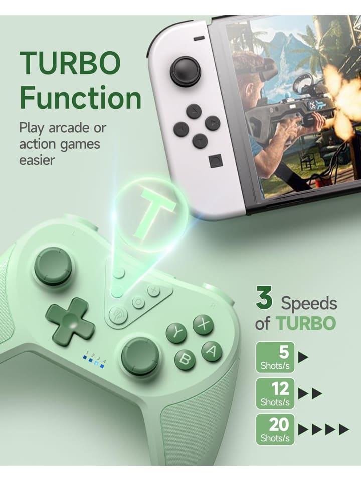 COFI 1453 Wireless Controller Switch, Bluetooth Controller in Grün günstig kaufen 1