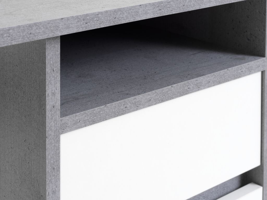 Biurko BILLUND 54x120 w kolorze betonu/białym