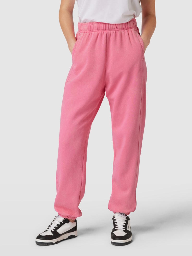 Sweatpants mit Logo-Stitching in pink