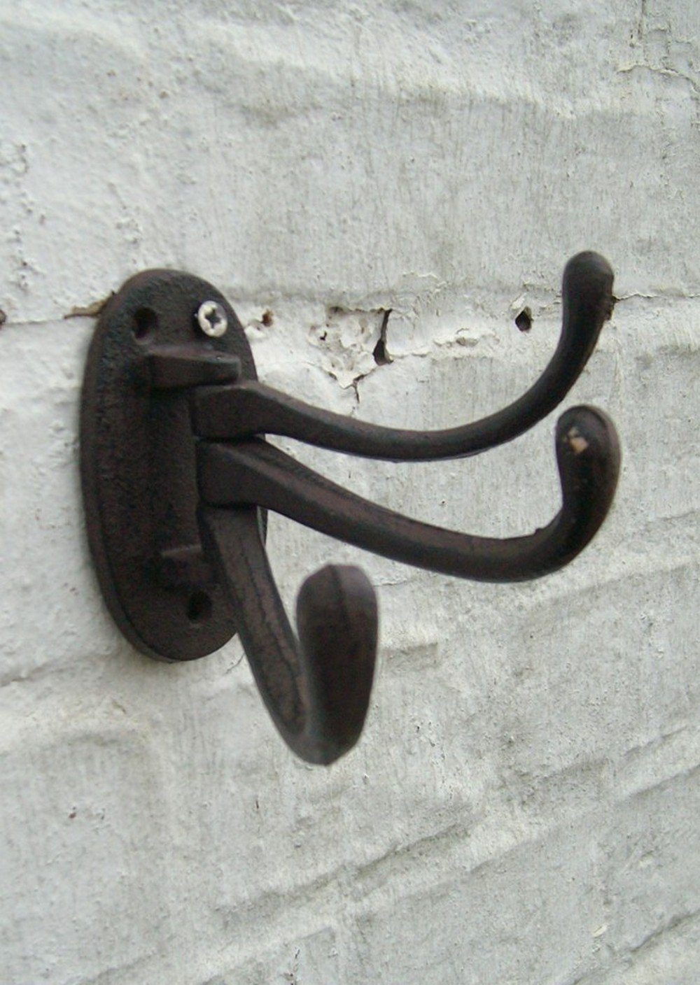 Deko-Impression Wandhaken Dreifachhaken, Wandhaken, schwenkbar drehbar, Gusseisen braun Landhaus, (1-St)
