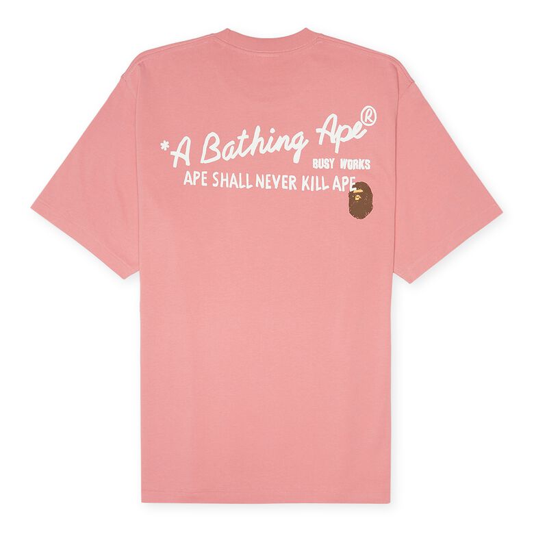 A Bathing Ape Hand Draw BAPE Tee pink