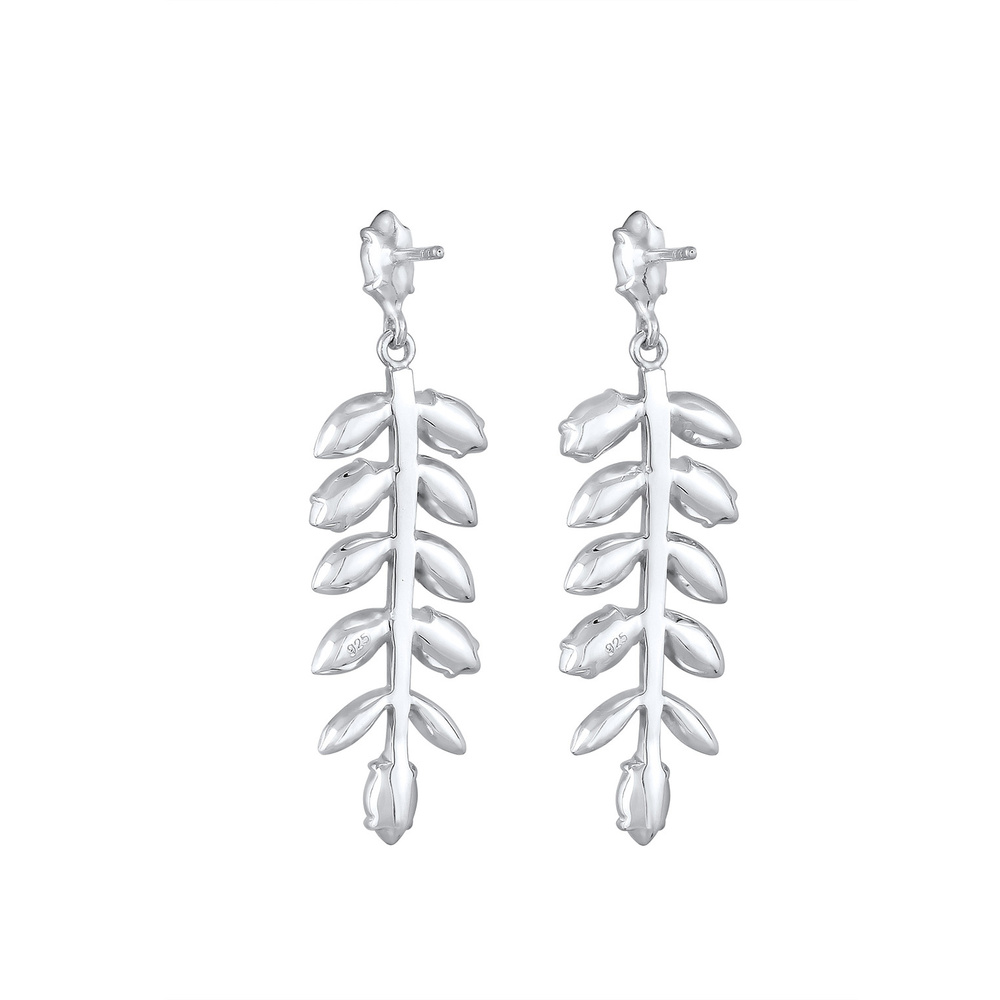 Elli PREMIUM Elli PREMIUM Boucles d'Oreilles Symbole de la feuille des dames avec des cristaux Boucles d'oreilles