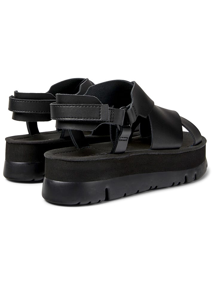 Camper Leder-Sandaletten in Schwarz günstig kaufen