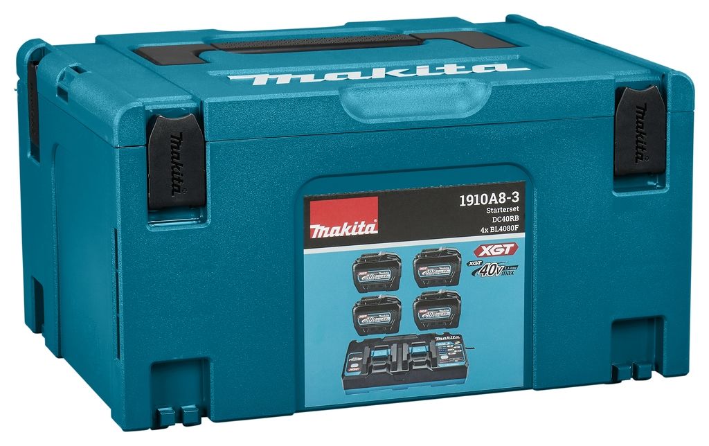 Makita Tillbehör 1910A8-3 Startset XGT DC40RB Duoladdare + 4 x Batteri BL4080F 40V max 8.0Ah i MBox
