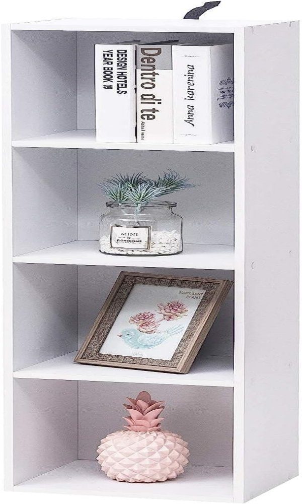 Woltu Bücherregal, 1-tlg., Bücherregal aus MDF weiß 30x24x106 cm