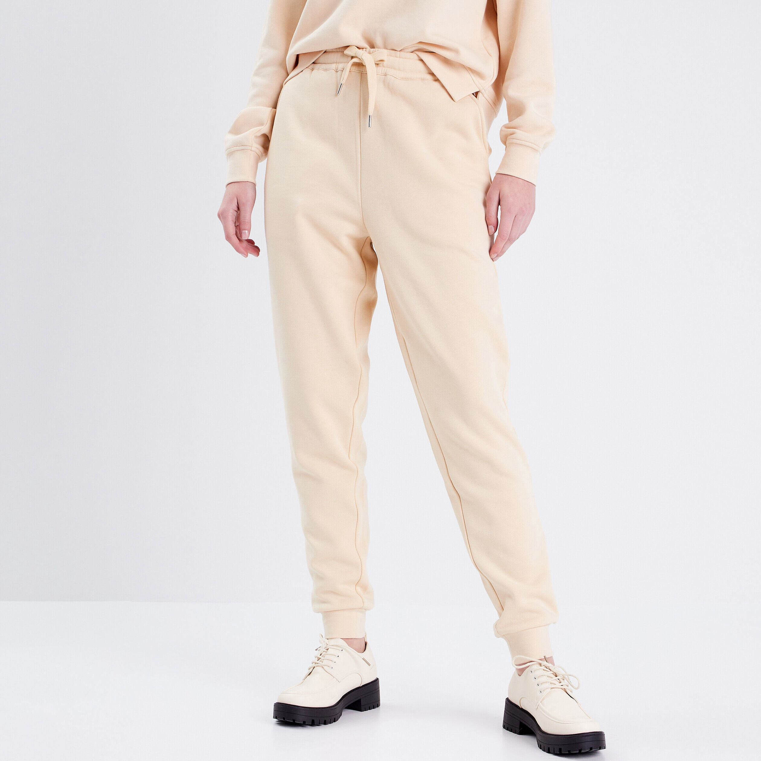 Pantalon casual chino ecru femme | Cache Cache