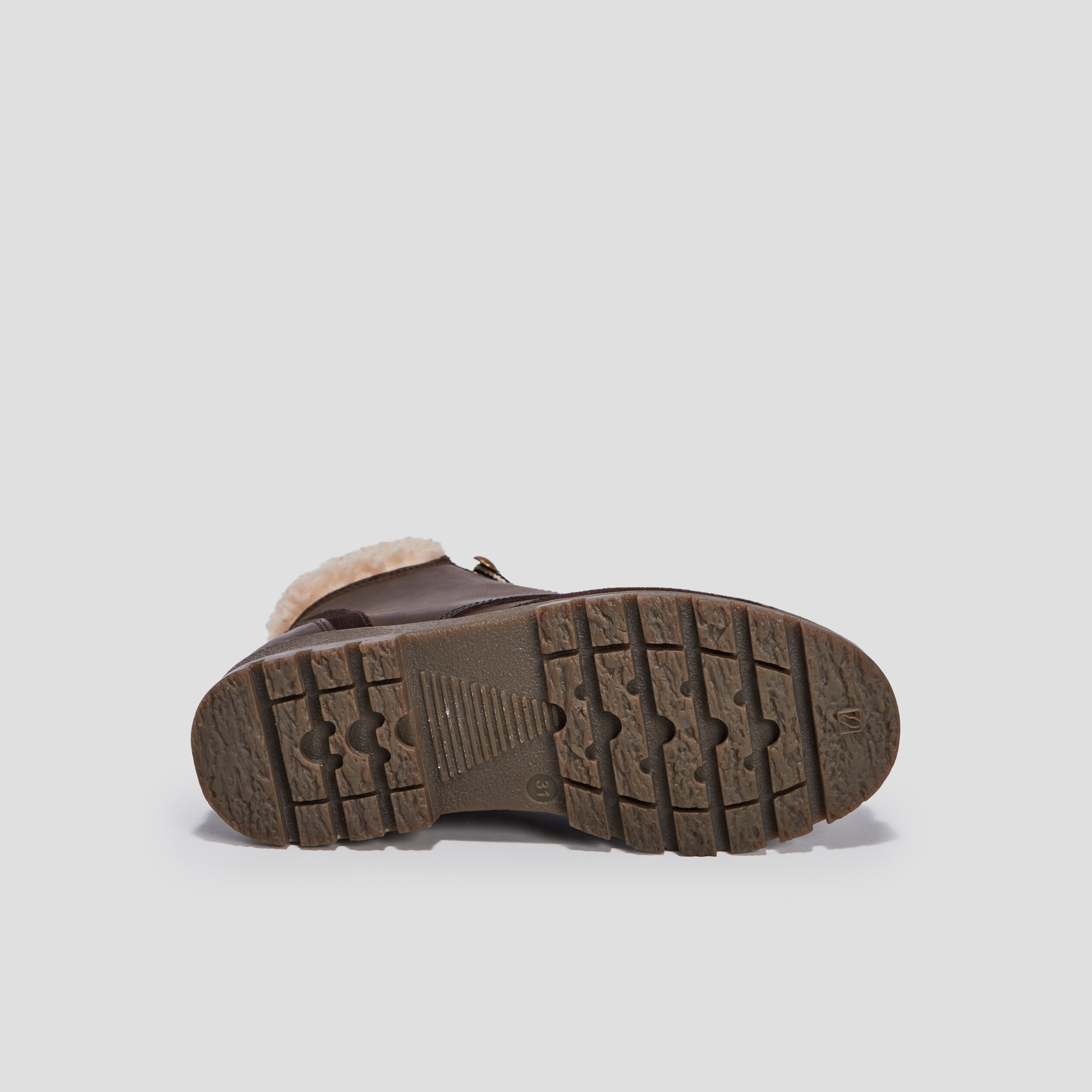 Bottines fourrées en cuir marron garçon | La Halle