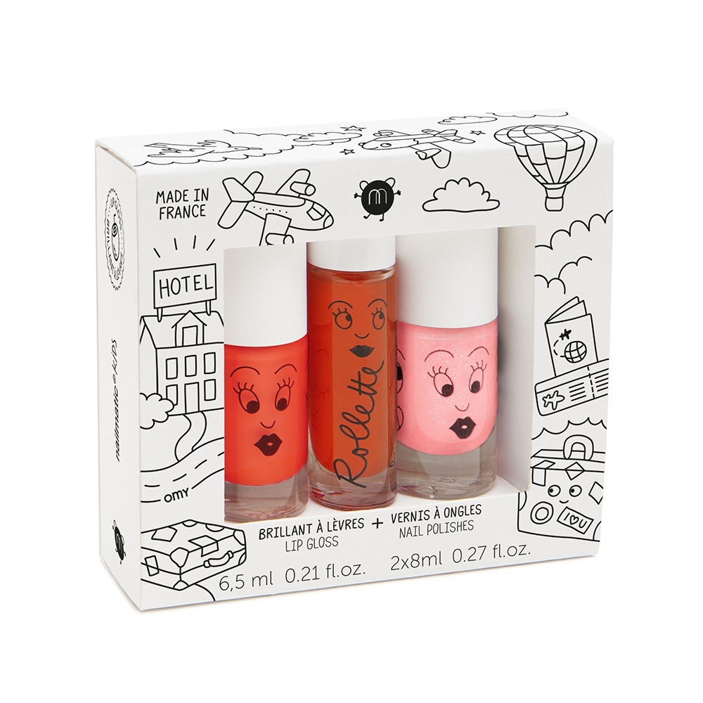 nailmatic COFFRET AMAZINGTRIP trio vernis à l'eau + brillant à lèvres