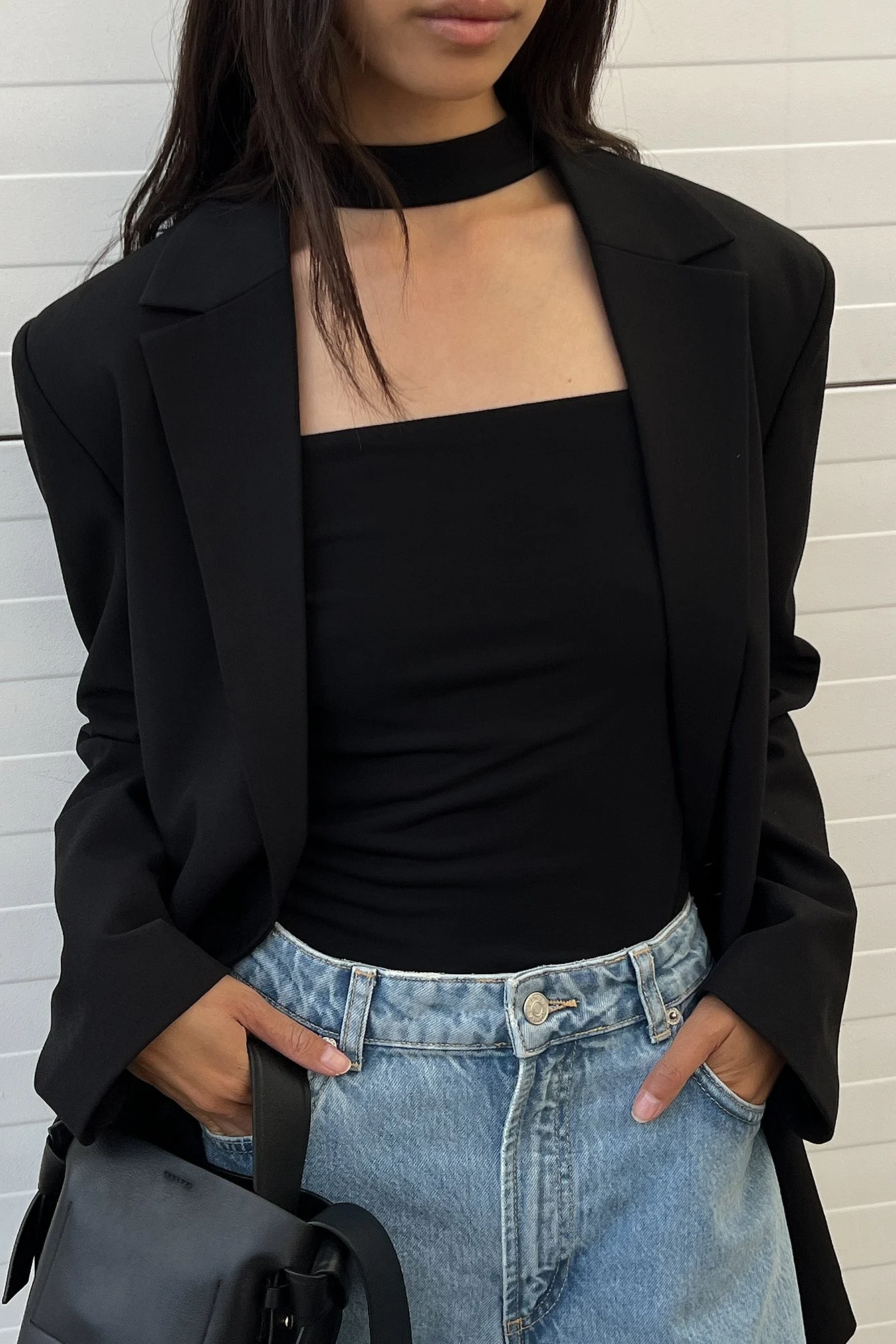 Choker-Oberteil mit quadratischem Ausschnitt