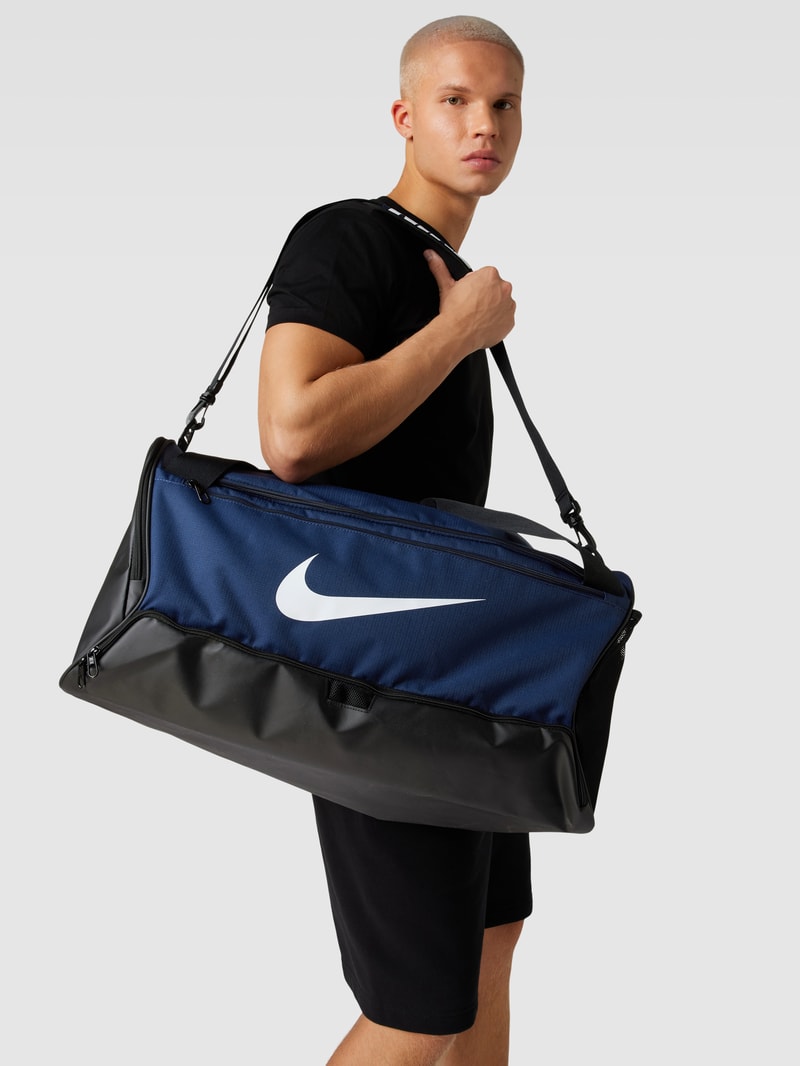Weekender mit Label-Print in dunkelblau