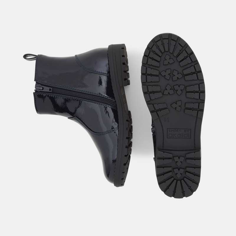 Boots Chelsea vernies bleues fille