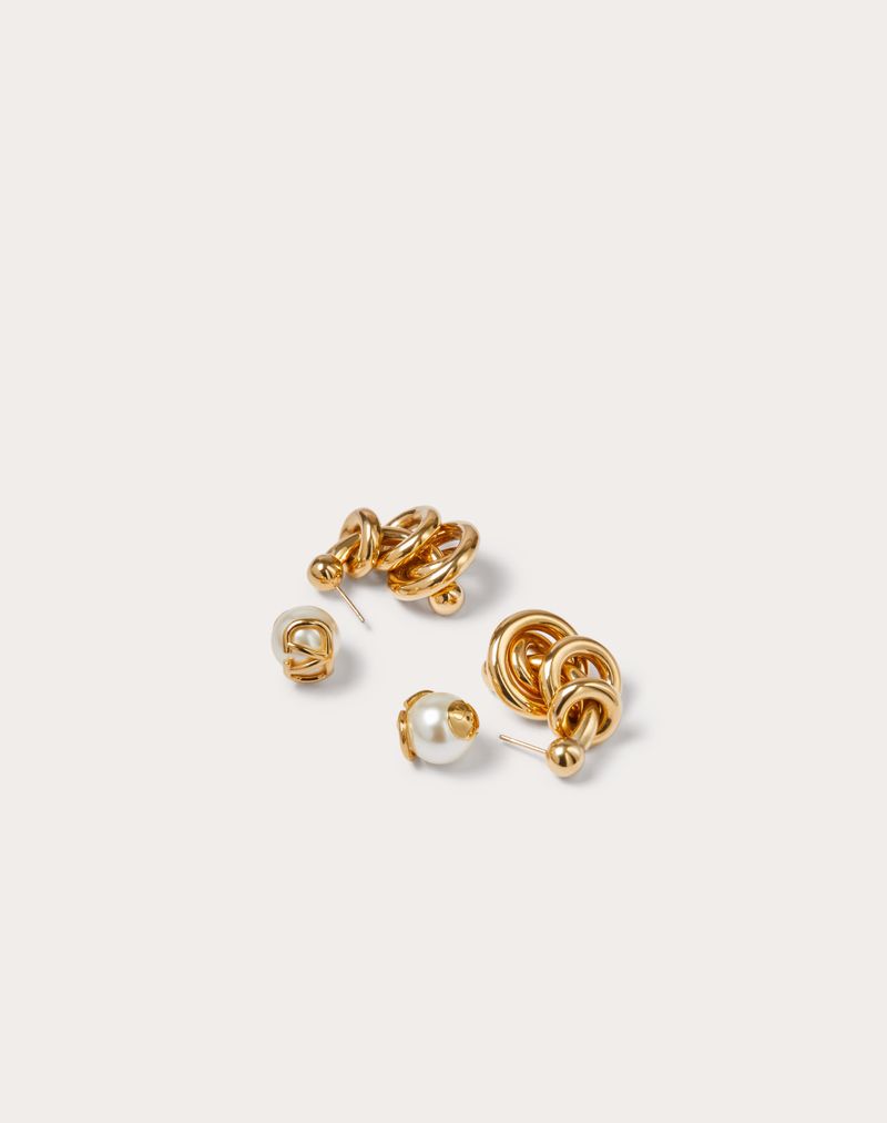 VLOGO SIGNATURE METALEN EN GLAZEN PAREL OORBELLEN