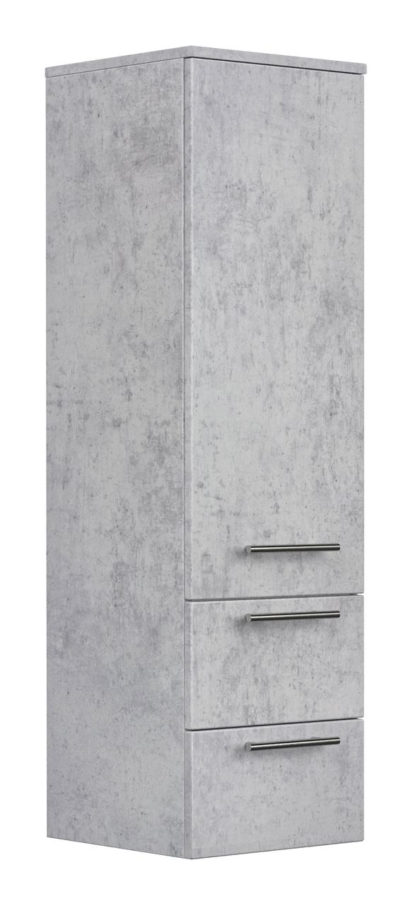 Posseik Hochschrank 120 cm in Beton mit Glaseinlagen