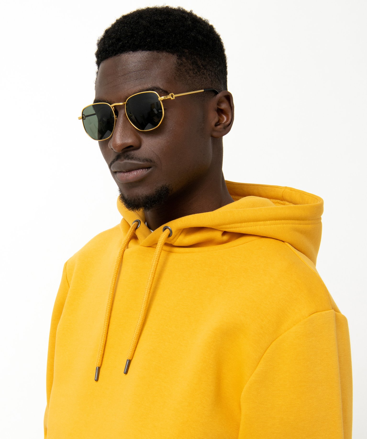 Sweat homme à capuche intérieur molletonné jaune | GEMO