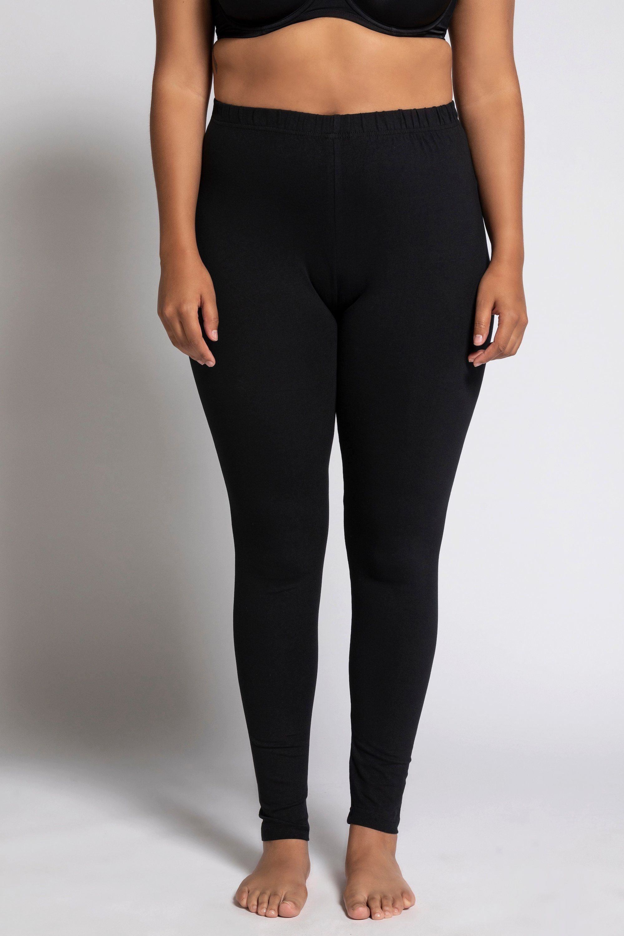 Ulla Popken Funktionshose Leggings Baumwolle Rundum-Gummibund