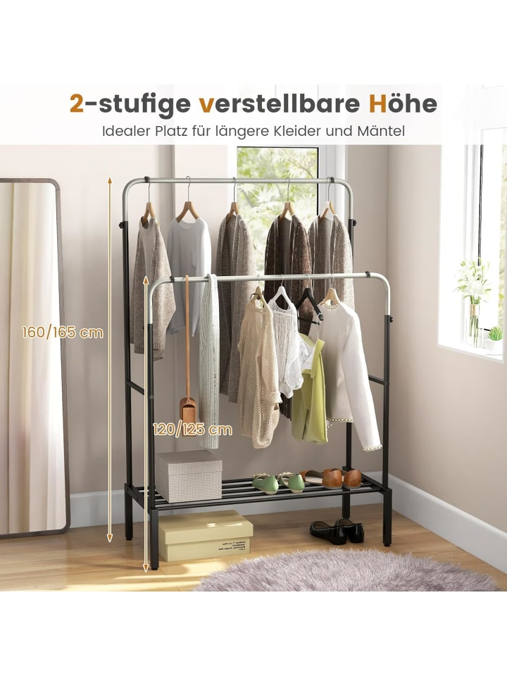 COSTWAY Kleiderständer 108x50x125cm in Silber günstig kaufen onesize