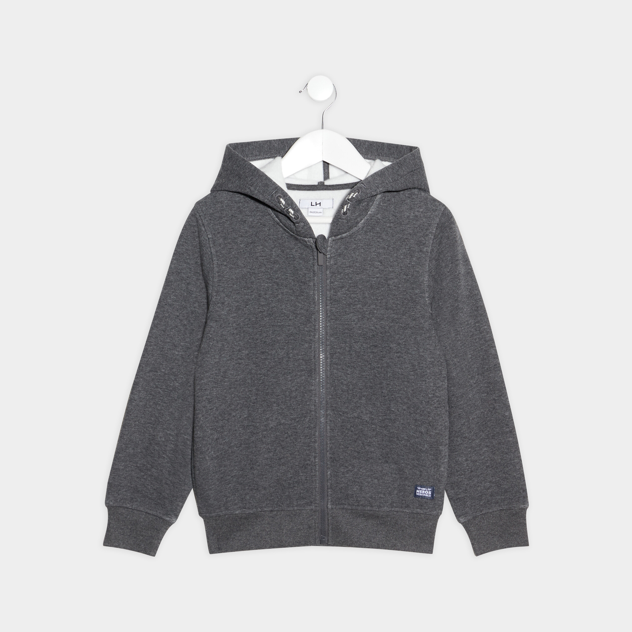 Sweat zippé à capuche gris garçon | La Halle