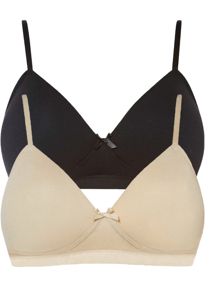 Schalen-BH ohne Bügel mit Bio-Baumwolle (2er Pack)