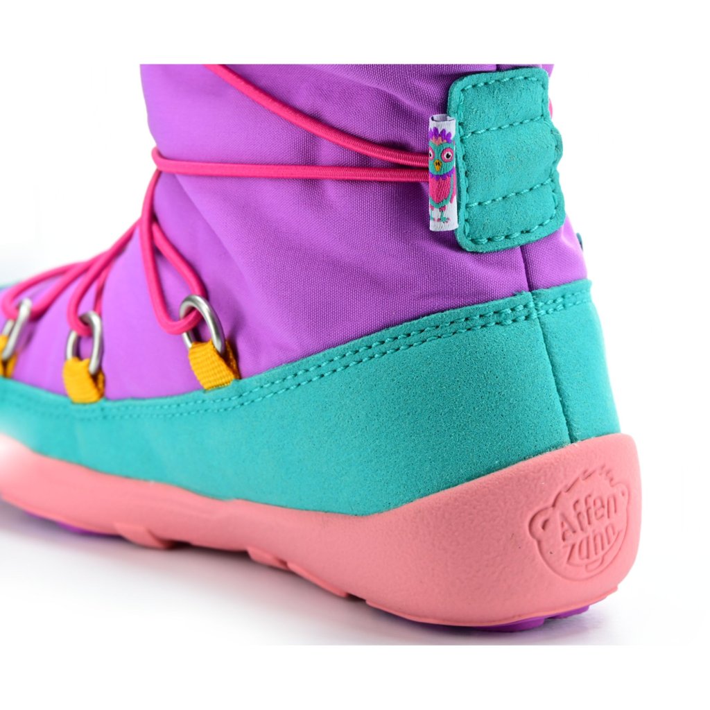 Affenzahn Schneestiefel Vegan Snowy Eule Pink Winterbarfußschuhe