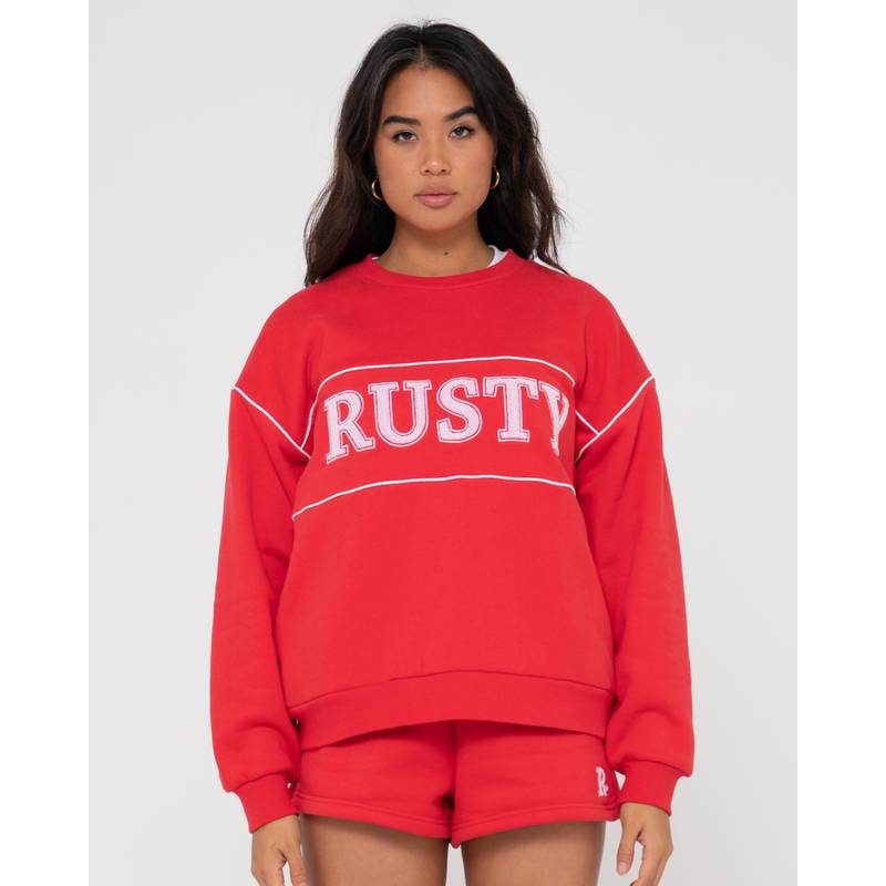 RUSTY LINE OVERSIZE CREW FLEECE Rundhalspullover Damen