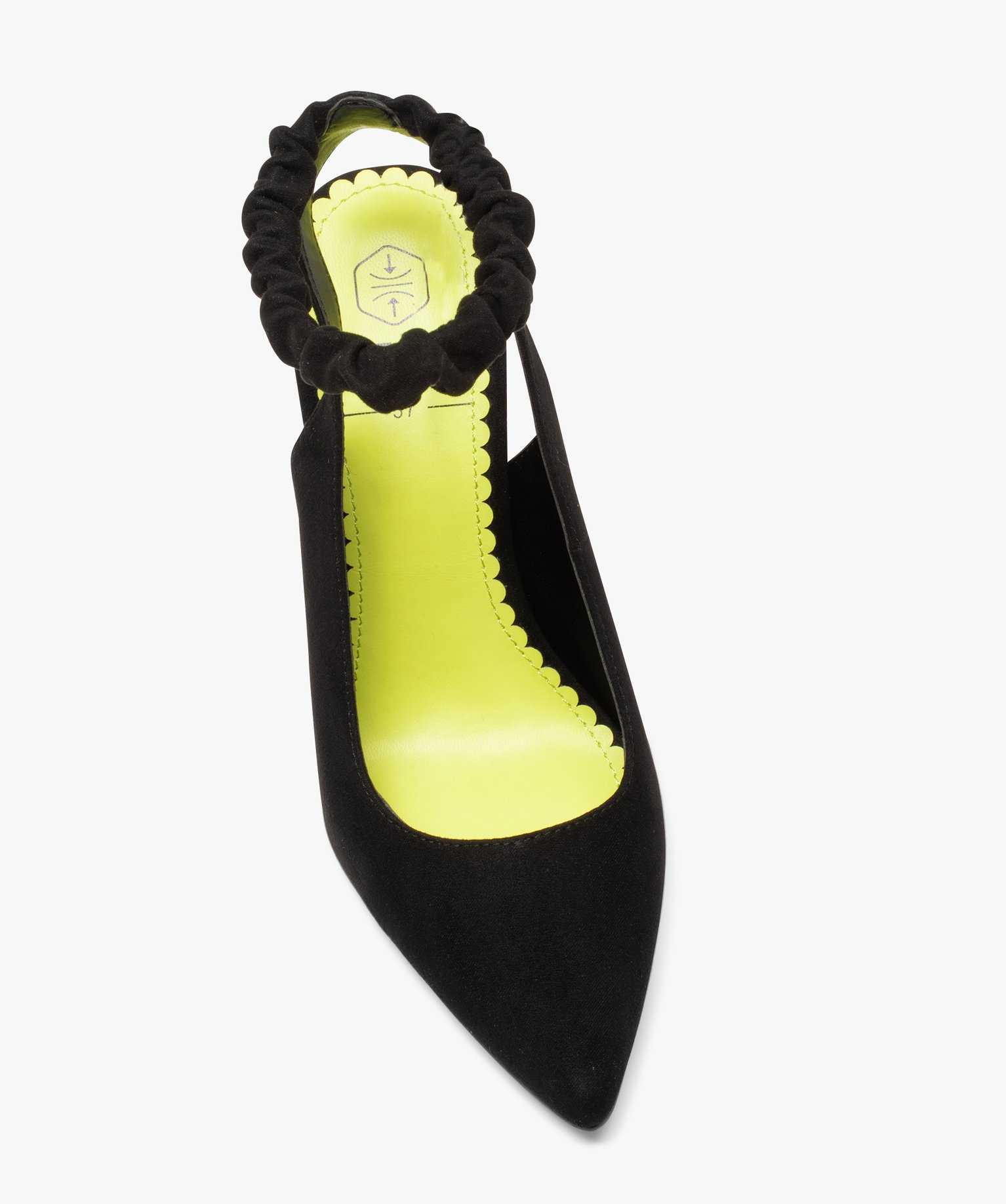 Escarpin femme ouvert à talon fin noir | GEMO