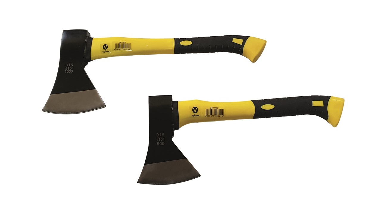 Vago-Tools Spaltaxt Gartenaxt Axt Beil 600 1000 g mit Fiberglasstiel 2 tlg Set