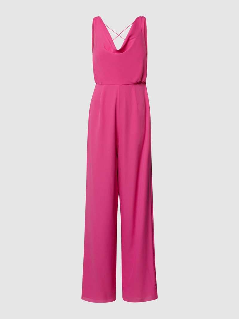 Jumpsuit mit V-Ausschnitt Modell 'Natacha' in pink