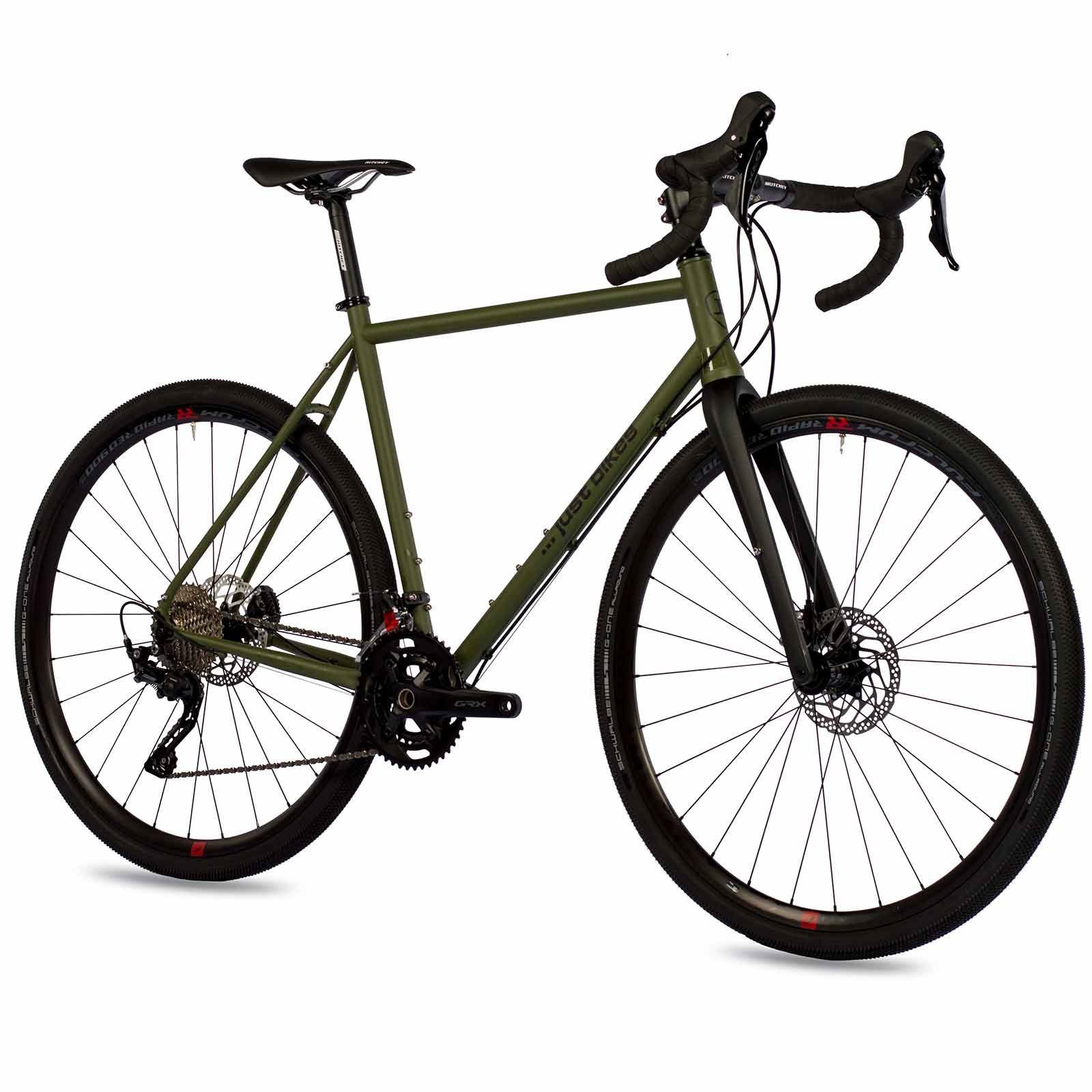 Airtracks Gravelbike Herren Gravel Bike 28 Zoll Fahrrad JB-04, 20 Gang, (Shimano 2x10 Gang GRX-400 / Carbon Gabel / Ritchey Komponenten), Olive Grün Matt / Rahmenhöhen 53cm, 55cm und 57cm - Modell 2022