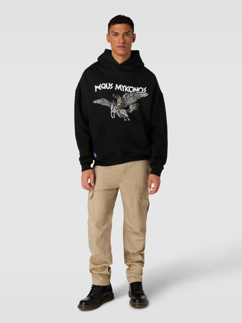 Hoodie mit Motiv-Print Modell 'Perseus' in schwarz