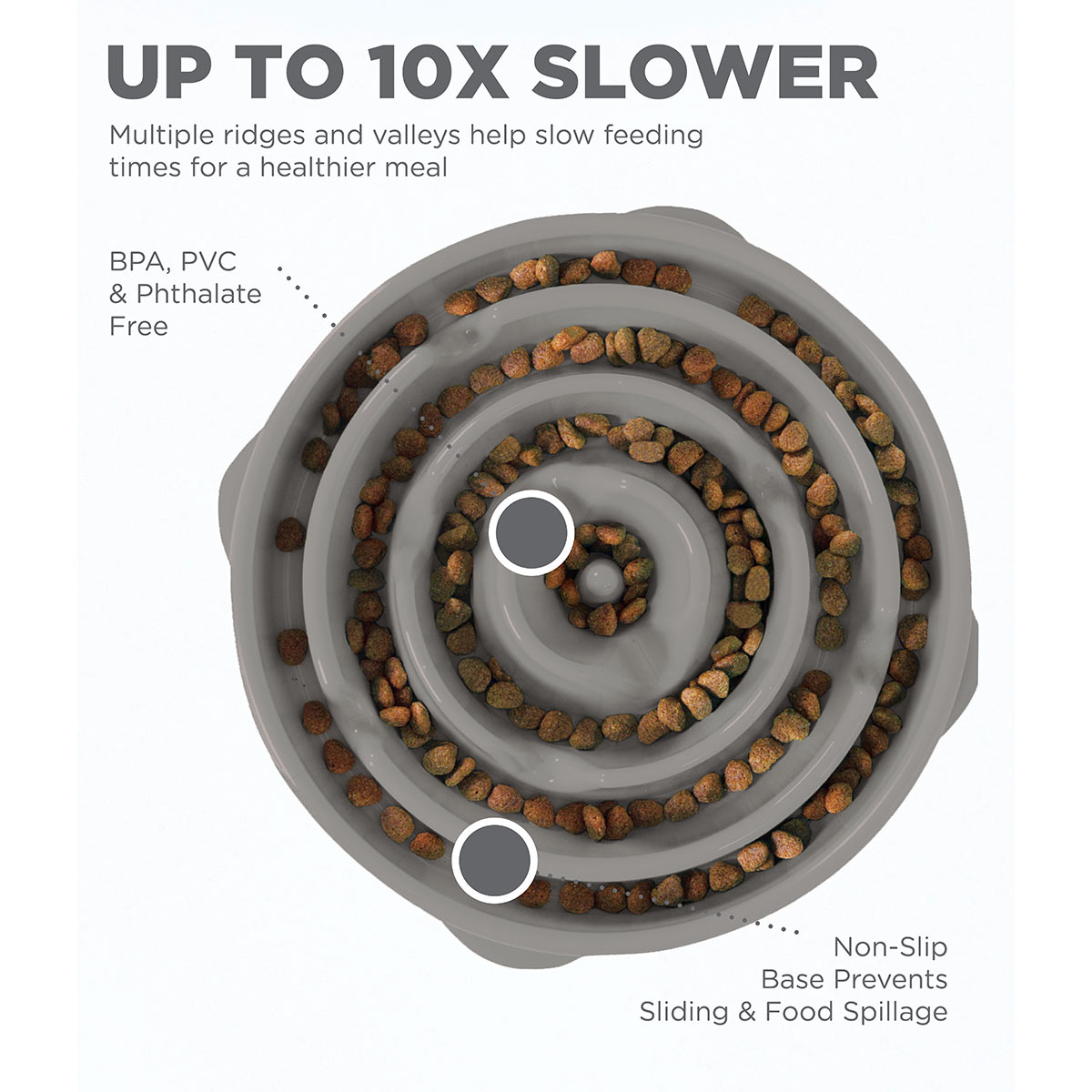 Fun Feeder Slo Bowl Anti Schling Drop Grey kaufen bei ZooRoyal