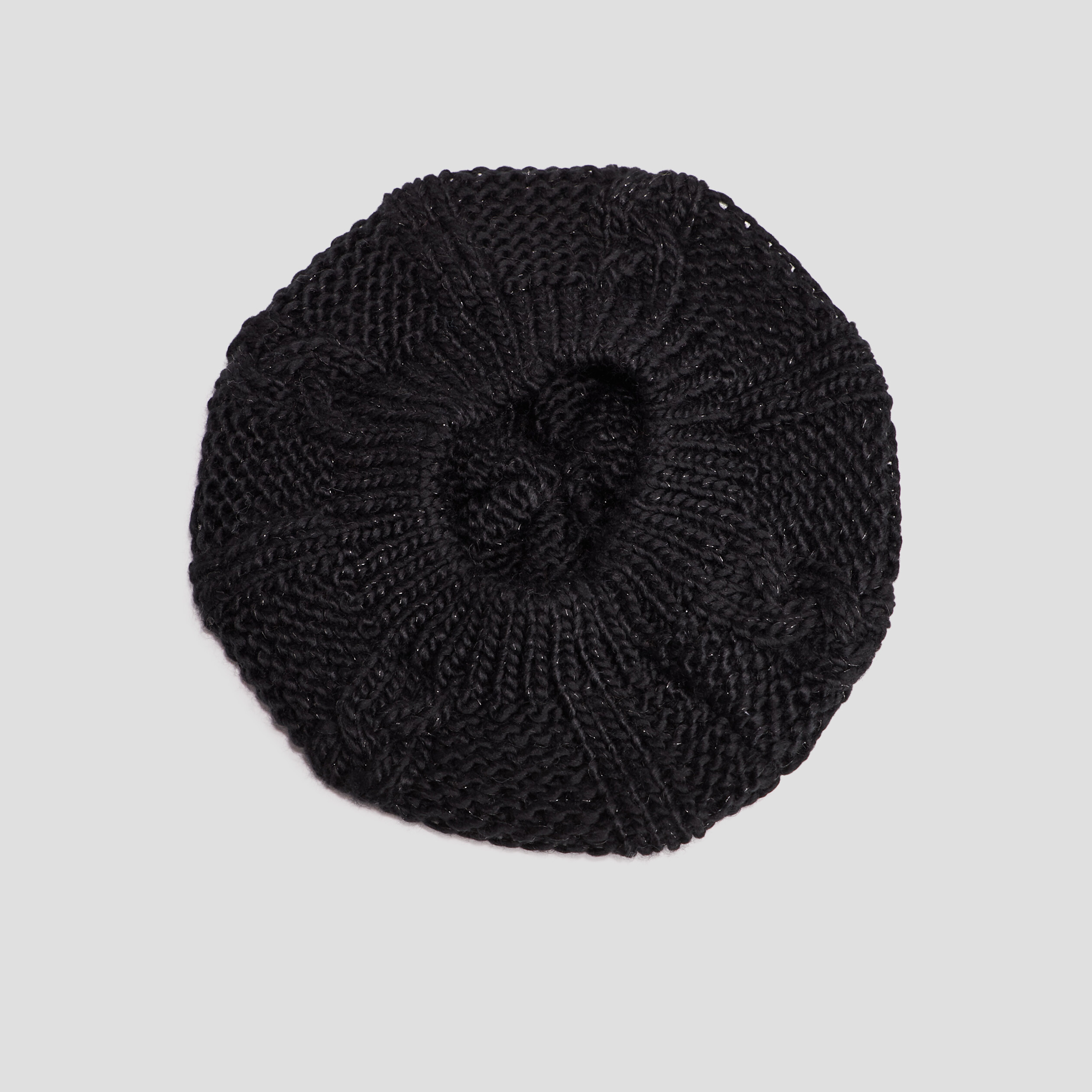 Béret tricoté avec torsades noir femme | La Halle
