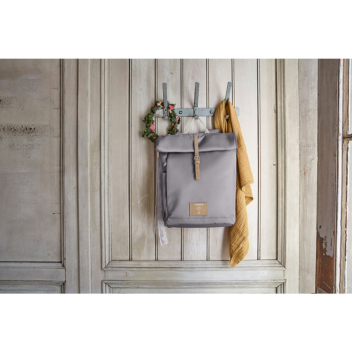 Wickelrucksack Rolltop grey, inkl. Zubehör & Wickelunterlage