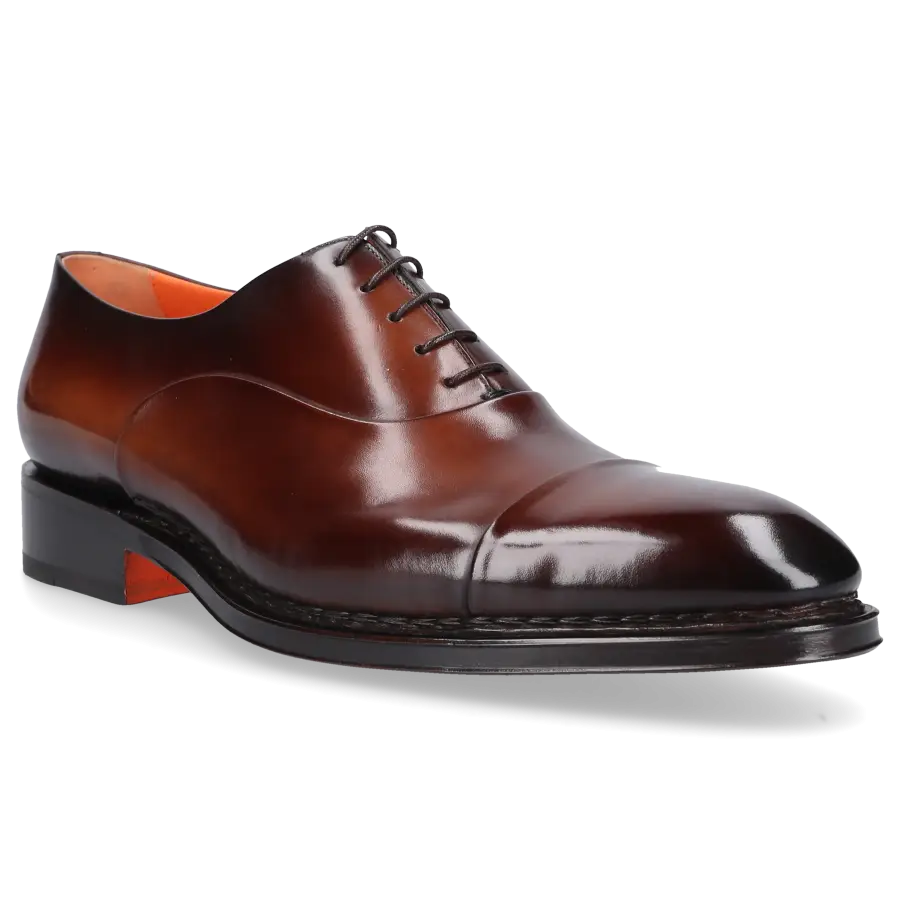 Santoni - Businessschuhe Oxford 18079 Kalbsleder - braun