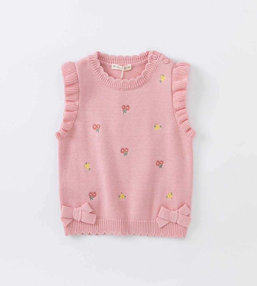 Dave & Bella Germany Strickweste Strickweste mit Blümchen pink