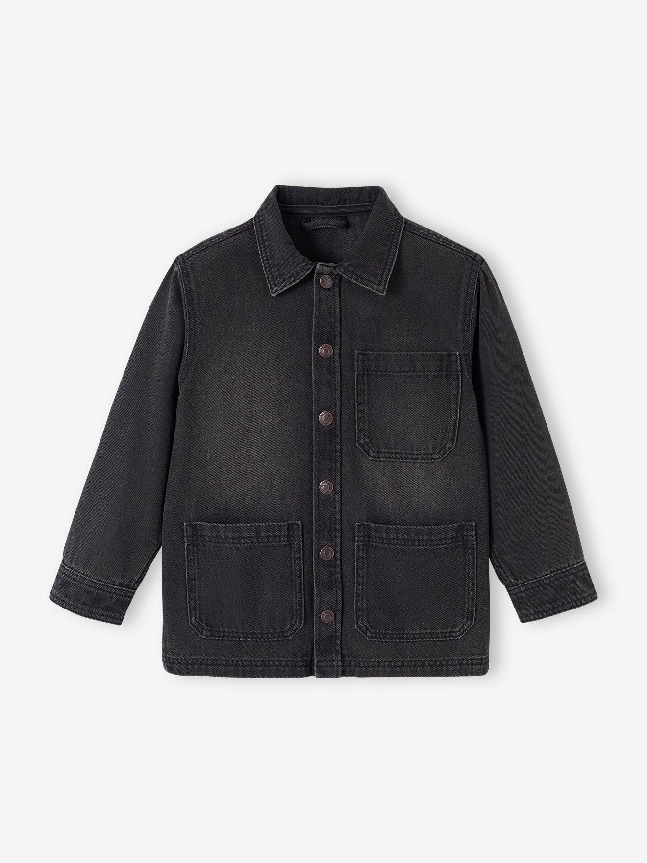 Vertbaudet Jungen Denim-Overshirt im Worker-Style - anthrazit