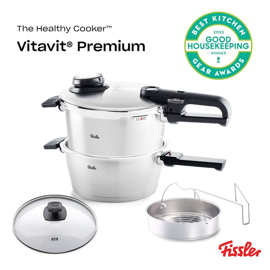 Vitavit® Premium – 2-teiliges Schnellkochtopf Set 3,5 + 6 Liter mit gratis Glasdeckel